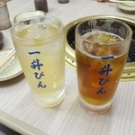 ハイボールとウーロン茶何とも豪快です…^^;