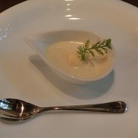 芦屋フレンチ北じま - アミューズ（とうもろこしのアイスとスープ）