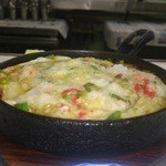 酒房 半田屋 - 長芋ステーキ　（混ぜた後）