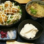 清修庵 - 牡蠣フライ丼定食１１８０円。かけうどん、
