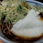 加賀 - 春菊天＋とろろ　そば　2015.9