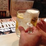 和鶏屋 - H.27.10.1.夜 ハイボール vs 生ビールで乾杯♪