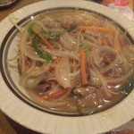 立ち飲み処ここ - かたやきそば480円(2015.9.26)