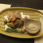 旬菜 おぐら家 - 丹波栗とかぼちゃとぎんなんの揚げ物