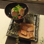 旬菜 おぐら家 - あん肝の燻製とあん肝ポン酢