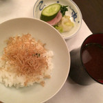 ぎおん 阪川 - ジャコご飯と味噌汁、香の物