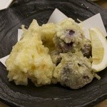 旬魚 - きのこと葡萄の天ぷら