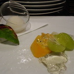 京松蘭はなれ - ☆デザートは梨のシャーベットとフルーツ☆