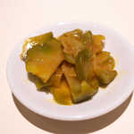 謝甜記 - お粥の到着まで、まずはザーサイをお楽しみください♪