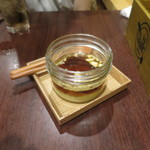 a table - 温かいコンソメとフォアグラのフラン トリュフ風味 (Sep. 2015)