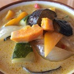 秋野菜バージョンのグリーンカレー（400円＋ライス100円）