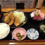 Chikyuu Shokudou - アジフライ定食　2015.09再訪