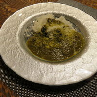 レンゲ - 鮑の肝のカレー、グラナ・パダーノを振りかけて1