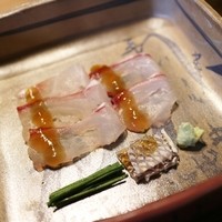 御料理 光安 - 造り　長崎産鯛の昆布締め