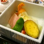 花いち - ［朝食］地物を使った蒸し野菜