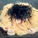 Dining瀬降 - 小ヤリイカと明太子クリームパスタ（斜めから）