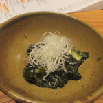 かま田 - ①鮑バター焼き、肝あえ