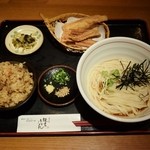 能古うどん - かしわごぼう天セット