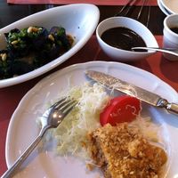厳選洋食さくらい - メンチカツ＆茄子のピリ辛煮びたし