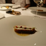 Restaurant Satoshi.F - 五島列島スジアラ　ソテーしてマリネ　桑名の蛤のジュとネギ