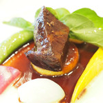 レストランMINAMI - 牛頬肉の赤ワイン煮、ポレンタと季節の野菜
