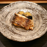 虎白 - 「焼物」太刀魚、茄子に山椒の実、味噌だれ　2015年7月