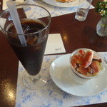 モーニング - アイスコーヒー、フレッシュカップ　いちじく