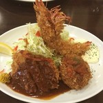 とんかつ ひろ喜 - ハーフミックス定食！うま〜！