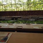 茶洒 金田中 - 2015年10月 窓が開けられ、店内から庭が楽しめます！
