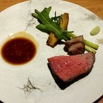 薬院 なかがわ - 黒毛和牛✩イチボです。噛みごたえがほどよく美味しい♪