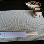 蕎麦 阿き津 - 卓上。