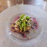 フレンチレストラン・プレジール - ペリゴール産フォアグラの温かいレアカルパッチョ♫2015/9