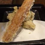 讃岐うどん 今雪 - かしわ天、ちくわ天トッピング。(27.09.05)