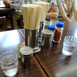 塩苅食堂 - 2015年9月22日(火・祝)　店内　テーブル席卓上