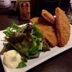 ひより　麦縄本舗　炭焼酒場 - H27.10.03 ハムカツ