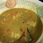 ラーメン ミート - 201510 ミート ★カレーラーメン丼（990円）★これより「チーズ層＋ご飯層」