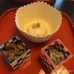 柚木元 - 茸、和え物、胡麻豆腐