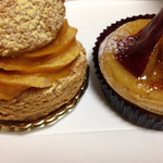 ゴントラン シェリエ - かぼちゃのシュークリーム（350円）とさつまいもとリンゴのタルト（420円）