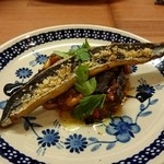 茄子のカポナータ。秋刀魚添え。