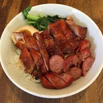 焼鴨と焼腸詰の二色丼