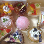 フレシュール - マンゴー、レモンティー、フルーツヨーグルト、桃モンブラン、桃大福、レモンロール、桃ショート、ブルーベリープティングパイ、ブルーベリーパイ