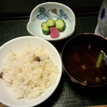 真木温泉 - 夕飯の最後にむかごご飯