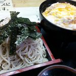 Soba Dokoro Shibagen - F定食（カツ丼、ざるそば、新香、味噌汁付）
