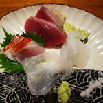 Shiawase Zammai - マコガレイ　金目鯛炙り　アオリイカ