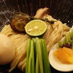 饗 くろ喜 - 15.10.08【季節の限定そば】秋刀魚つけそば(1000円)・味玉(100円)