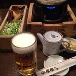 駒形どぜう - どぜう定食にビール