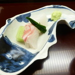 天神橋 青木 - お造り（鯛、烏賊）