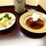 天神橋 青木 - 鮪のずけ、香の物