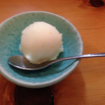 天婦羅 みやこし - デザートの柚子シャーベット