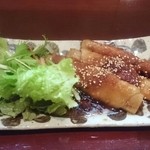 GotZA - ゴボウの肉巻きオニオンソース